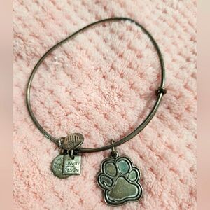 Alex and Ani silver bracelet with paw print 🐾 dog paw charm